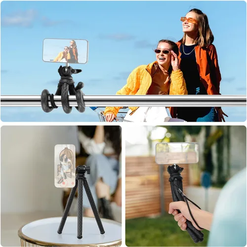 Miniatura 6 de NEEWER Trípode magnético flexible para teléfono compatible con Magsafe iPhone 15 Pro Max 14 Series Android, Mini Vlog Soporte de trípode