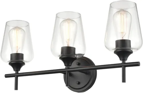 Miniatura 7 de ML Lighting Ashford - 3 tocador de baño ligero, 10.25 pulgadas de alto y 22 pulgadas de ancho, acabado de níquel cepillado cepillado níquel