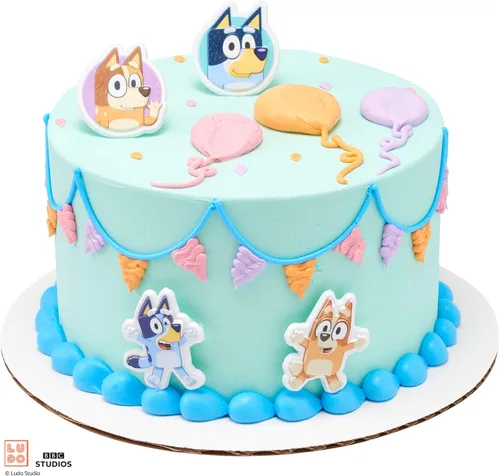 Miniatura 6 de DecoPac Bluey So Much Fun Anillos, 24 decoraciones para cupcakes con Bluey, Bingo, Bandit y Chilli, 3D seguros para alimentos, paquete de 24