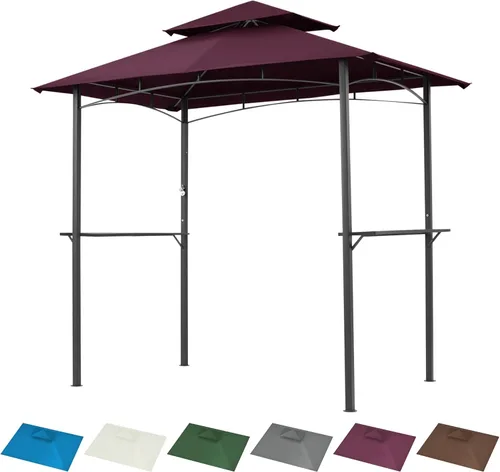 Miniatura 14 de Grill Gazebo Replacement Canopy Top Only - 5' x 8' Outdoor BBQ Gazebo Canopy Roof, Waterproof Double Tiered Shelter Cover Fit for Model L-GG001PST-F