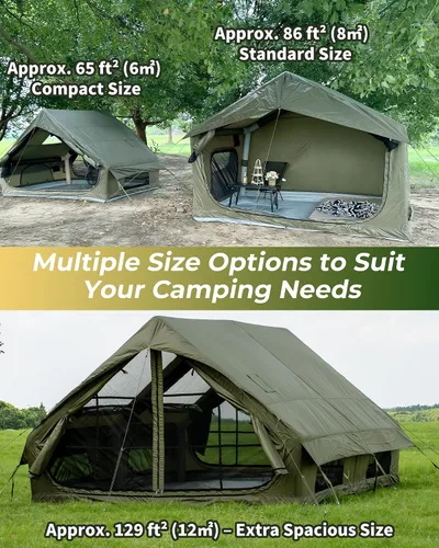 Miniatura 7 de Tienda de campaña inflable, diseño de lujo de Glamping con tragaluz, tela de Oxford
