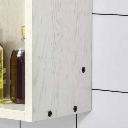 Miniatura 8 de kleankin Botiquín de baño de 24.75 x 25.5 pulgadas con espejo, estante de almacenamiento, armario de baño montado en la pared para sala de estar