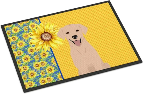 Miniatura 88 de Caroline's Treasures WDK5313MAT Airedale Terrier - Tapete para puerta delantera de 18 x 27 pulgadas, diseño de girasoles de verano, para entrada