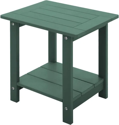Miniatura 14 de Mesa auxiliar doble Adirondack para exterior de Meluvici, resistente a la intemperie, mesa de extremo rectangular para patio al aire libre para Azul