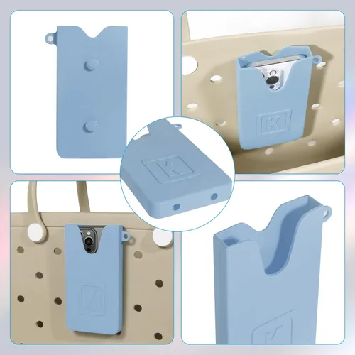Miniatura 9 de Soporte de silicona para teléfono celular compatible con bolsas Bogg y bolsas de playa con agujeros, accesorio seguro para teléfono para bolsas