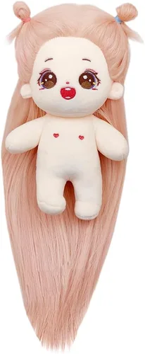 Miniatura 14 de niannyyhouse Muñeca de peluche de 7.9 in para niña, cuerpo de peluche humanoide, sin atributo, 8 pulgadas, cuerpo normal, ropa de vestir, regalos