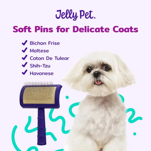 Miniatura 5 de Jelly Pet Cepillo universal deslizante para perros, cepillo de aseo para perros, elimina enredos y pelaje muerto, Tuffer Than Tangles Maltese