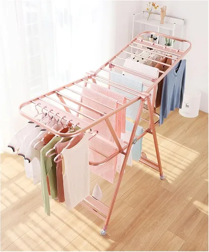 Miniatura 4 de UNNS Tendedero plegable para colgar en el suelo, para colgar en el suelo, para secar ropa, de aleación de aluminio, para interiores y exteriores