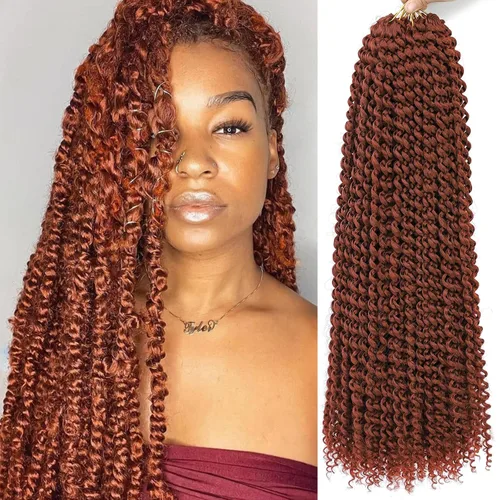 Miniatura 58 de Cabello Passion Twist de 24 pulgadas, 8 paquetes de cabello Passion Twist de ganchillo para mujeres, cabello trenzado Passion Twists largo bohemio