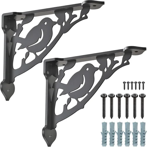 Miniatura 8 de SELEWARE Soportes de Estante de Servicio Pesado de 8 Pulgadas, Soportes de Estantes de Ciervo, Soportes Decorativos de Metal en L de Capacidad