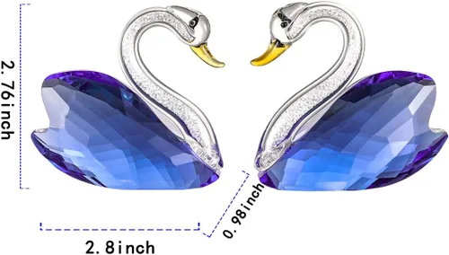 Miniatura 2 de Figura decorativa de cisne de cristal para pareja, decoración del hogar, decoración hecha a mano, decoración de cisne, adorno de cristal, Azul