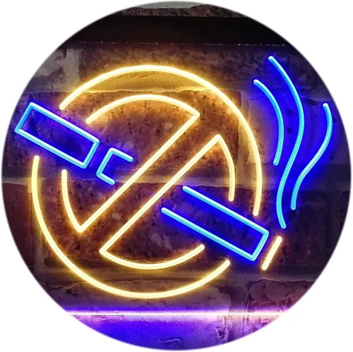 Miniatura 12 de ADVPRO No Smoking Non Smoke Warning Shop Restaurant Dual Color LED Neon Sign Blue & Red 12" x 8.5" st6s32-i3189-br