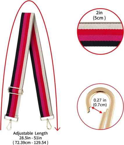 Miniatura 90 de ZOOEASS - Correa de repuesto para cartera, para colgar en el hombro o para cruzar, ancha y ajustable, de lona