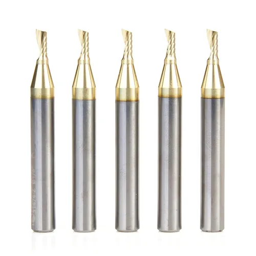 Miniatura 8 de Amana Tool CNC de carburo sólido espiral O flauta arriba-corte, broca de aluminio de corte de enrutador, recubierto de ZrN, 51470-Z, 1/16 D x 1/4 CH