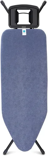 Miniatura 11 de Brabantia Tabla de Planchar C, Soporte para Unidad de Vapor XL, Altura Ajustable, Patas de Goma Antideslizantes, Plegable, Negro Denim, Tamaño C