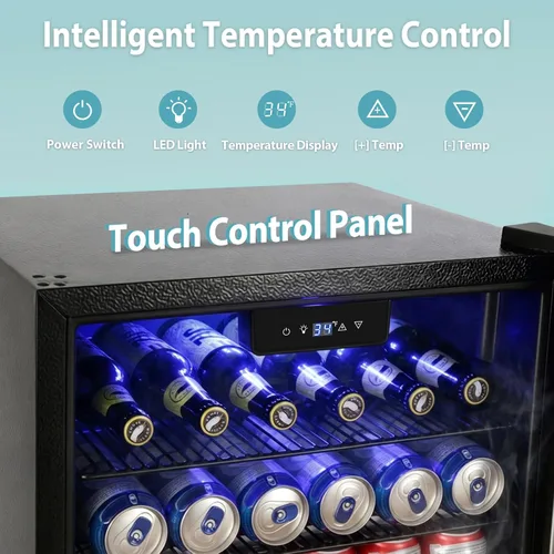 Miniatura 3 de ORYMUSE Refrigerador de bebidas de 20 pulgadas, refrigerador de bebidas para 145 latas con puerta de vidrio, enfriador de cerveza debajo