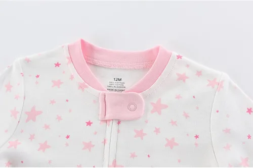 Miniatura 4 de ZAV Solid Unisex Infants Clothes Baby Boys Girl Footed Jumpsuits Cotton Rompers