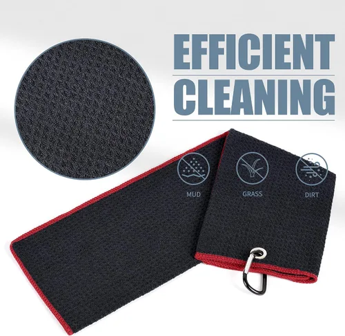Miniatura 3 de Mile High Life Premium Waffle-Weave Golf Towel 16" X 24" Extra Absorbent & Quick-Dry Ultra-Soft Microfiber Carabiner Clip Multi