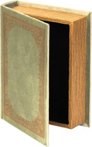 Caja Decorativa Vintage en Forma de Libro para Baratijas - Verde Antiguo