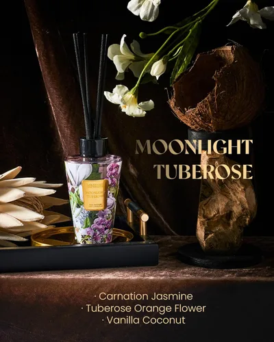 Miniatura 2 de M&SENSE Moonlight - Juego de difusor de varillas tuberosa – 8.79 onzas líquidas de fragancia para el hogar, difusor de aceite esencial no tóxico