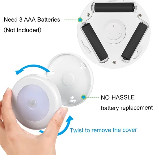 Miniatura 5 de AMIR Luz con Sensor de Movimiento Mejorada de 3.15" para Interiores, Inalámbrica con Batería, Luces LED Nocturnas Adhesivas para Armario, Escalera
