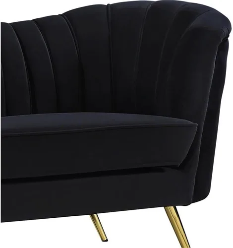 Miniatura 5 de Meridian Furniture Margo Collection Modern Sofá biplaza tapizado de terciopelo contemporáneo con acolchado de canal profundo y patas de acero
