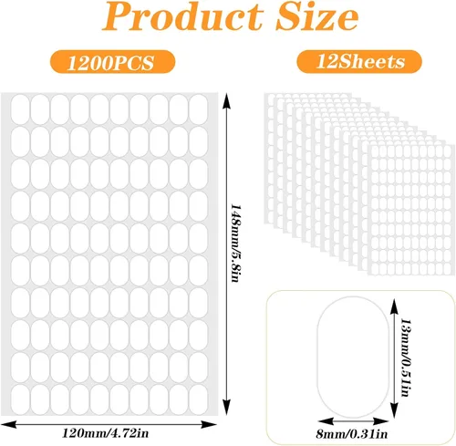 Miniatura 2 de 1200 calcomanías adhesivas de doble cara para uñas, soporte de uñas transparentes, pestañas adhesivas sin rastro, calcomanías para decoración