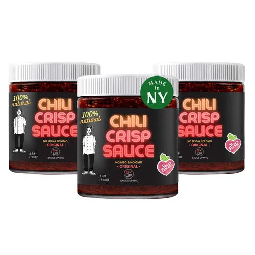 Miniatura 12 de SAUCE UP Original Chili Crisp Sauce – Paquete de 2 (6 onzas cada uno) Aceite de chile Umami audaz, sabroso y crujiente Más de 13 superalimentos