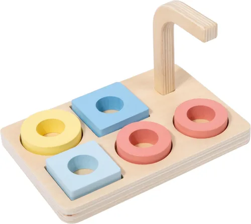 Miniatura 11 de Adena Montessori Anillo de madera para apilar y clasificar con 6 anillos de clavija, anillos apilables de arco iris de madera, juguetes apiladores
