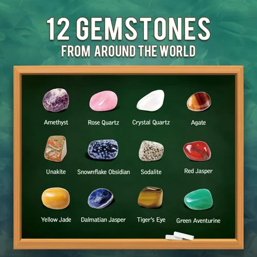 Miniatura 6 de Kit de Excavación de Gemas Byncceh - Excava 12 Gemas Reales, Colección de Minerales y Rocas, Kit de Excavación de Gemas y Cristales para Niños, Kit