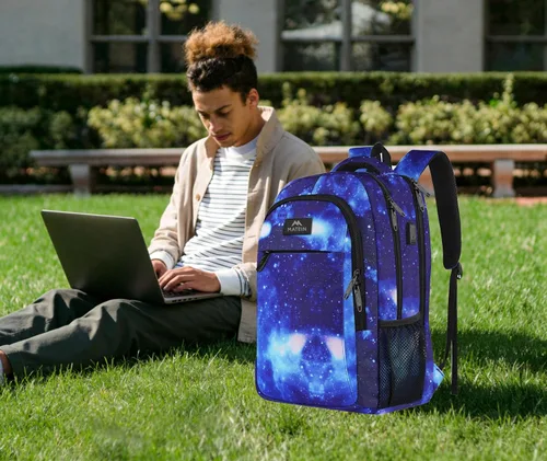 Miniatura 4 de MATEIN - Mochila escolar unisex, antirrobo, para universidad o escuela, compartimento para laptop, puerto de carga USB, resistente al agua, delgada