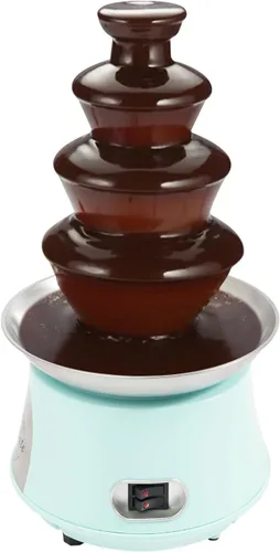 Máquina eléctrica de fuente de chocolate, fuente de fondue de acero inoxidable de 4 niveles con varilla en espiral, capacidad de 2.2 libras para