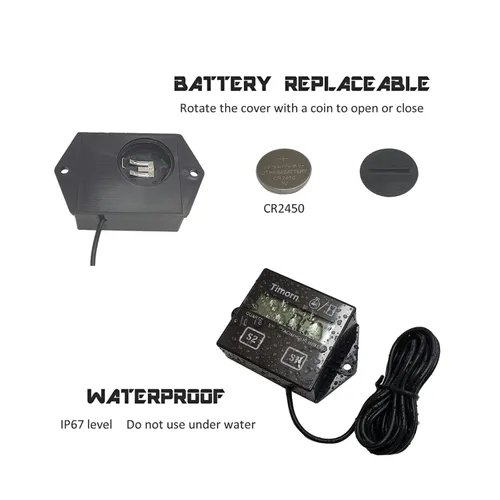 Miniatura 5 de Medidor de Horas Tachómetro para Motor Pequeño: Timorn tacómetro digital inductivo RPM medidor de horas pequeño para moto de tierra motosierra