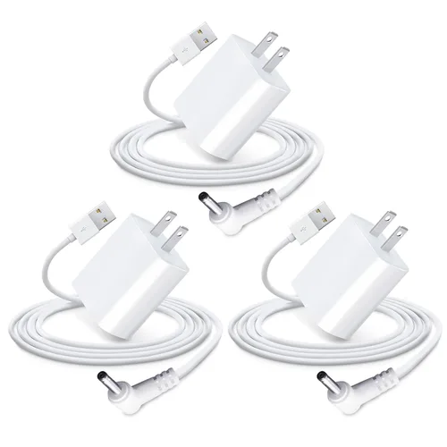 Love your yy Paquete de 3 adaptadores de corriente para interiores y exteriores, cargador de pared para Ring Stick Up Cam/Plug-in de 3ª