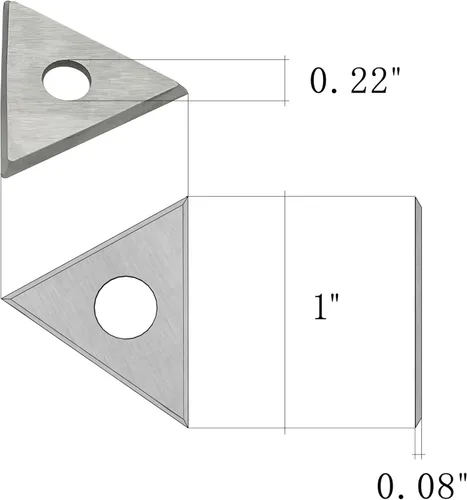 Miniatura 3 de LU&MN Cuchillas de repuesto para rascador de carburo, cuchillas reversibles triangulares de triple borde de 1 pulgada, se adapta a la mayoría