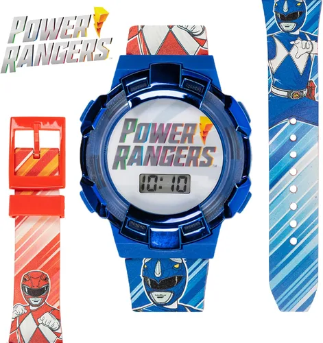 Miniatura 2 de Power Rangers - Reloj para niños, bisel iluminado con luces giratorias, pantalla LCD, fácil de leer, correa de plástico ajustable, perfecto