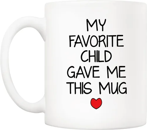 Miniatura 2 de 5Aup Taza con texto en inglés "My Favorite Child Gave Me This ", regalo de Navidad de parte de hija, hijo y niños, regalo de cumpleaños para papá
