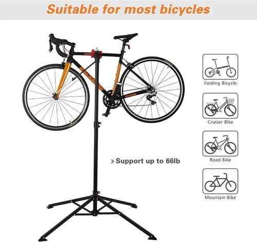 Miniatura 5 de UNISKY Soporte de reparación de bicicletas para mantenimiento Estante ajustable en altura con liberación rápida Soporte de trabajo de mantenimiento