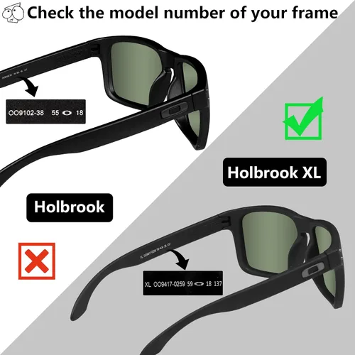 Miniatura 4 de EZReplace Lentes de repuesto para gafas de sol Oakley Holbrook OO9102 (lentes polarizadas) se adapta a la montura Oakley Holbrook (azul hielo)