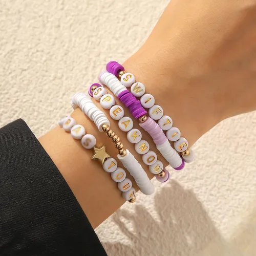 Miniatura 3 de Yiizetony Taylor Music - Juego de pulseras inspiradas en la música para Swifties, Eras Tour, traje de concierto Merch Swift llavero, pulseras