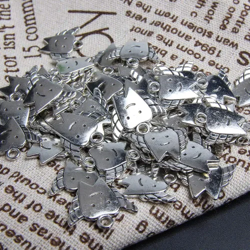 Miniatura 8 de Acxico 50 dijes de hadas tibetanos de plata para niños, 0.709 in, Plata