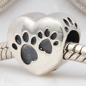 Miniatura 4 de ABUN Dijes de huella de pata de perro de plata de ley 925 para pulseras de dijes, regalos para madres