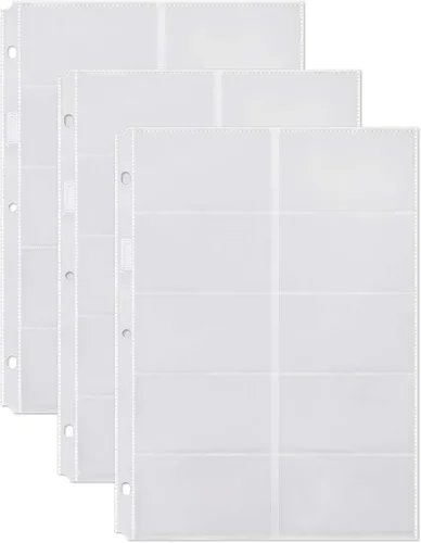 Miniatura 8 de Dunwell Fundas para tarjetas de visita (paquete de 10 para 200 tarjetas), protección de hojas de plástico pesado, cada funda tiene capacidad para 20