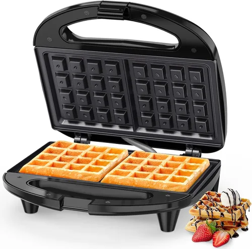 Miniatura 11 de OSTBA Sandwichera, Máquina para Hacer Sándwiches de Queso a la Parrilla de 2 Rebanadas con Placas Planas Antiadherentes, Luces Indicadoras, Mango