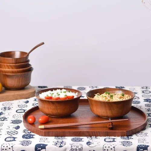 Miniatura 6 de Bandeja de madera con forma de media luna, bandeja decorativa para servir café, té, queso, postre, frutas y verduras (mediana)