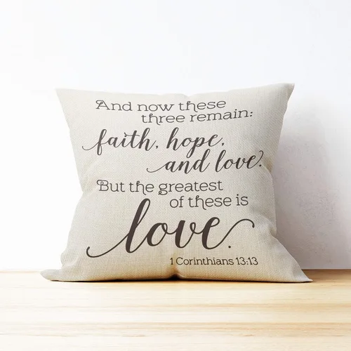 Miniatura 3 de Mancheng-zi Fundas de almohada Faith Hope Love de 18 x 18 pulgadas, regalos de versículos bíblicos, regalos inspiradores para mujeres cristianas