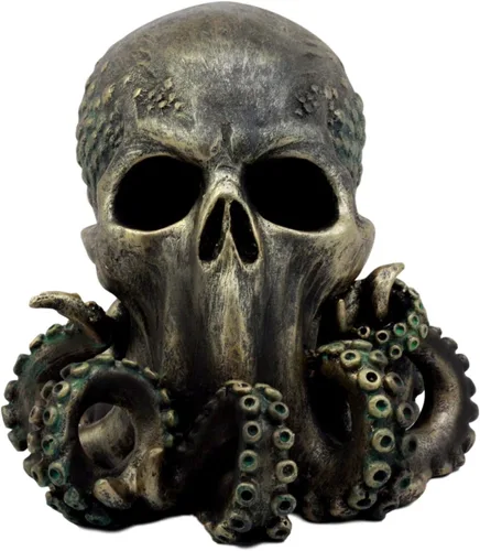Ebros Ocean Monster Terror Kraken Cthulhu Skull Figurine 6 pulgadas H Mythical Sea Relic Giant Pulpo Tentáculos Wyvern Cráneo Criatura Fantasía