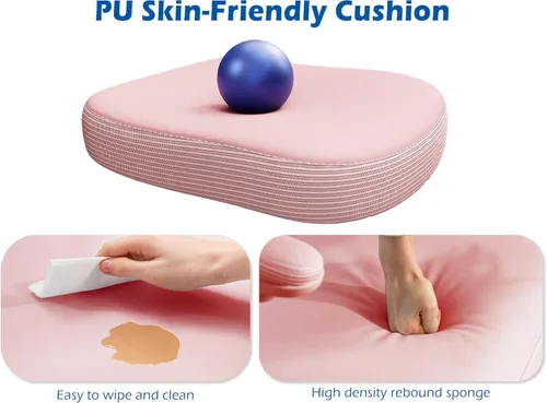 Miniatura 8 de TRALT Silla de oficina ergonómica, silla de escritorio con soporte lumbar ajustable, silla de computadora cómoda de malla con reposabrazos Rosa