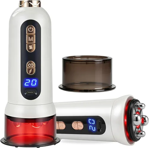 Máquina escultora corporal 5 en 1: dispositivo de masaje al vacío Gua Sha y ventosas, masaje de drenaje linfático, herramienta anticelulítica y