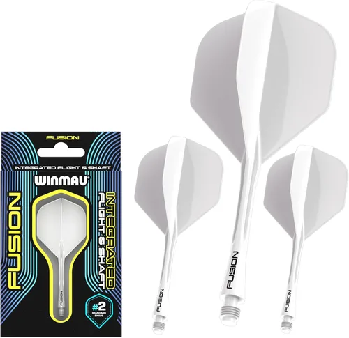 Miniatura 15 de Dardos Winmau Fusion Sistema Integrado de Vuelo y Eje - Forma y Diseño No.2 - Disponible en Corto, Intermedio y Mediano - Claro, Rojo y Morado